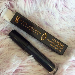 Deep Dark Midnight Blue Shimmery Metallic Liquid Lipstick StayGolden "Galactica"